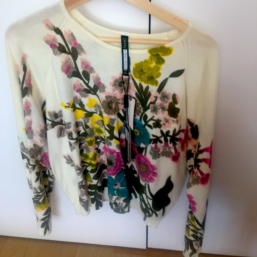 Plenty by Tracy Reese Mykonos Floral Printed Printed Pullover Sweater